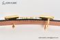 HERMES Reversible Belt Black/Beige Leather with Yellow Gold H Martelee Buckle