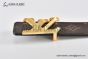 LV Pyramide 40mm Belt Brown Monogram Canvas with Yellow Gold LV Pyramide Buckle