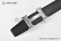 HERMES Reversible Belt Black Leather with Steel H Martelee Buckle