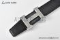 HERMES Reversible Belt Black Leather with Steel H Guillochee Buckle