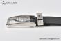 LV Pont Neuf 35mm Belt Black Taiga Leather with Stainless Steel LV Signature on the Metal Loop Buckle
