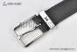 LV Pont Neuf 35mm Belt Black Taiga Leather with Stainless Steel LV Signature on the Metal Loop Buckle
