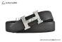 HERMES Reversible Belt Black Leather with Steel H Guillochee Buckle