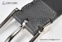 LV Pont Neuf 35mm Belt Black Taiga Leather with Stainless Steel LV Signature on the Metal Loop Buckle