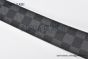 LV Circle 40mm Reversible Belt Black Canvas and Calf Leather with Gray Steel LV Circle Buckle