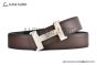 HERMES Reversible Belt Black/Brown Leather with Steel Constance buckle