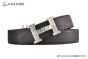 HERMES Reversible Belt Brown/Red Leather with Steel H buckle