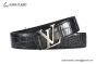 LV Alligator 40mm Belt Black Alligator Leather with Gray Steel Iconic LV Initiales Buckle