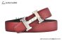 HERMES Reversible Belt Brown/Red Leather with Steel H buckle