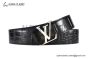 LV Alligator 40mm Belt Black Alligator Leather with Stainless Steel Iconic LV Initiales Buckle