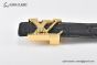 LV Alligator 40mm Belt Black Alligator Leather with Yellow Gold Iconic LV Initiales Buckle