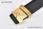LV Alligator 40mm Belt Black Alligator Leather with Yellow Gold Iconic LV Initiales Buckle