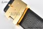 LV Alligator 40mm Belt Black Alligator Leather with Yellow Gold Iconic LV Initiales Buckle