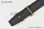 HERMES Reversible Belt Beige/Black Leather with Yellow Gold H buckle