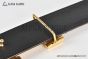 HERMES Reversible Belt Beige/Black Leather with Yellow Gold H buckle