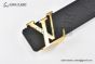 LV Initiales 40mm Reversible Belt Black Embossed Monogram Leather with Yellow Gold Iconic LV Initiales Buckle