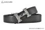 HERMES Reversible Belt Black Leather with Steel H Touareg Buckle