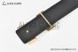 HERMES Reversible Belt Black/Brown Leather with Yellow Gold H Touareg Buckle