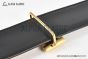 HERMES Reversible Belt Black/Brown Leather with Yellow Gold H Touareg Buckle