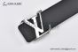 LV Mirror 35mm Reversible Belt Black Leather with Stainless Steel LV Mirror Buckle