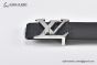 LV Mirror 35mm Reversible Belt Black Leather with Stainless Steel LV Mirror Buckle