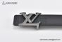 LV Mirror 35mm Reversible Belt Black Leather with Gray Steel LV Mirror Buckle