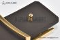 LV Mirror 35mm Reversible Belt Black Leather with Yellow Gold LV Mirror Buckle