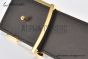 LV Mirror 35mm Reversible Belt Black Leather with Yellow Gold LV Mirror Buckle
