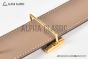HERMES Reversible Belt Black/Beige Leather with Yellow Gold H Striee buckle
