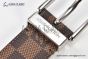 LV Pont Neuf 35MM Belt Damier Graphite Canvas with Stainless Steel LV Signature Buckle