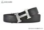 HERMES Reversible Belt Black/Brown Leather with Steel H Striee buckle