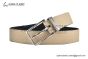 LV Pont Neuf 35MM Belt Yellow Taiga Leather with Stainless Steel LV Signature on the Metal Loop Buckle