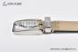 LV Pont Neuf 35MM Belt Yellow Taiga Leather with Stainless Steel LV Signature on the Metal Loop Buckle