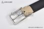 LV Pont Neuf 35MM Belt Yellow Taiga Leather with Stainless Steel LV Signature on the Metal Loop Buckle
