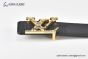 Damier LV 40mm Reversible Belt Black/Gray Calf Leather with Yellow Gold Damier LV Initials Buckle