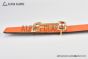 HERMES Reversible Belt Orange/Black Leather with Yellow Gold Tonight buckle