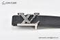 Damier LV 40mm Reversible Belt Black/Gray Calf Leather with Stainless Steel Damier LV Initials Buckle