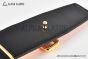 HERMES Reversible Belt Orange/Black Leather with Yellow Gold Tonight buckle