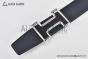 HERMES Reversible Belt Black Leather with Steel Tonight buckle