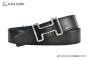 HERMES Reversible Belt Black Leather with Steel Tonight buckle