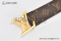 LV Pyramide 40mm Belt Brown Monogram Canvas with Yellow Gold LV Pyramide buckle