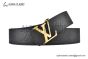 LV Initiales 40mm Reversible Belt Black Monogram Taurillon Leather with Yellow Gold LV Initials Buckle