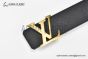 LV Initiales 40mm Reversible Belt Black Monogram Taurillon Leather with Yellow Gold LV Initials Buckle