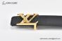 LV Initiales 40mm Reversible Belt Black Monogram Taurillon Leather with Yellow Gold LV Initials Buckle