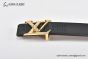 LV Initiales 40MM Belt Black Taurillon Calf Leather with Yellow Gold LV Signature Buckle