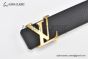 LV Initiales 40MM Belt Black Taurillon Calf Leather with Yellow Gold LV Signature Buckle