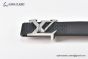 LV Initiales 40MM Belt Black Taurillon Calf Leather with Stainless Steel LV Signature Buckle