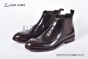 Prada Classic Brushed Red Calfskin Boot with the Triangle-embossed Logo