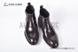 Prada Classic Brushed Red Calfskin Boot with the Triangle-embossed Logo