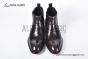 Prada Classic Brushed Red Calfskin Boot with the Triangle-embossed Logo
